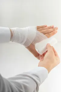 Hand being wrapped up