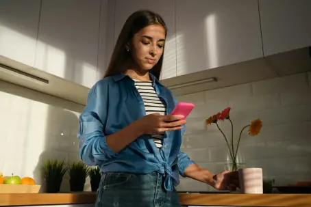 Girl looking at phone