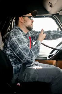 Man driving a truck